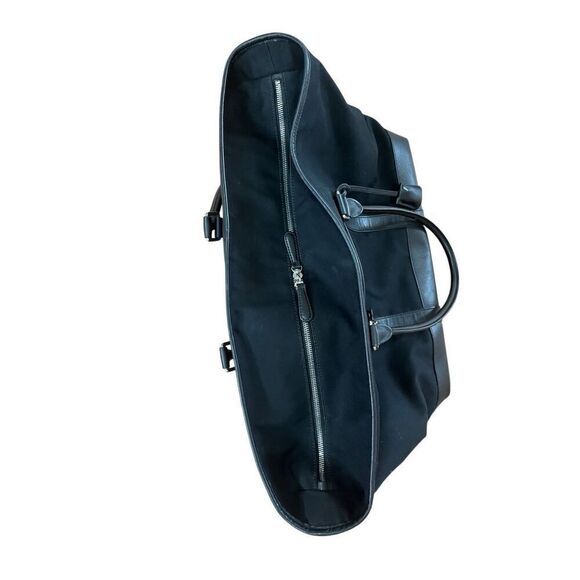Coach Weekender Boat & Tote Black Canvas & Leather Extra Large Double Straps - Picture 9 of 12